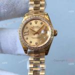Replica Rolex Datejust All Gold Diamond Bezel Replica Lady Watch President Band